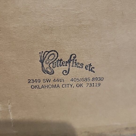 Vtg 3 Butterflys & Flowers Mounted In Shadow Box Frame Taxidermy Oklahoma Flaw - Picture 11 of 12